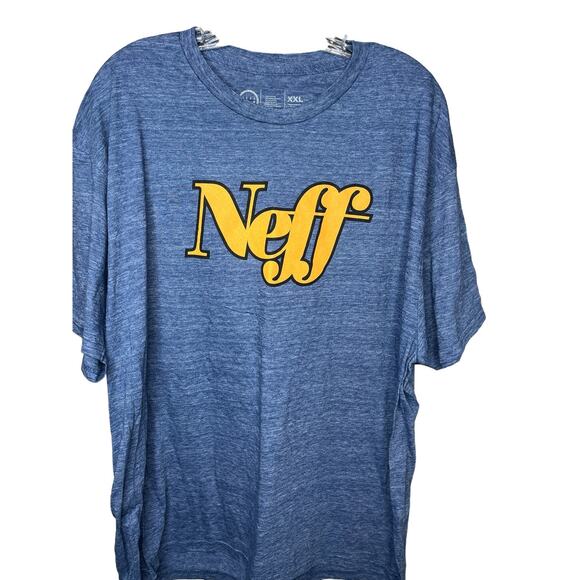 Y2K Neff Graphic Spellout Men's Blue T-shirt 2X - Picture 4 of 7